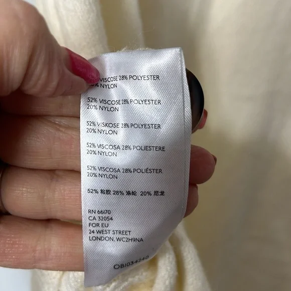 Anthropologie Margarita Tunic Sweater Cream Button S - Picture 6 of 7